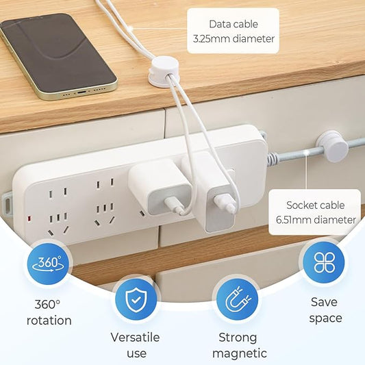 Cord Organizer Holder, Cable Management Cord Holder Organizer, Under Desk Cord Hider, for Home Office Desk Phone Car Wall Desktop Nightstand (Black-12PCS)
