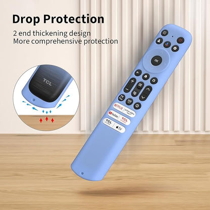 Hi Color Silicone Cover for TCL RC813 FMB1/RC923/RC902V Remote Protective Case Sleeve for TCL Smart TV Remote RC813 FMB1 Case Cover(Glow Blue)