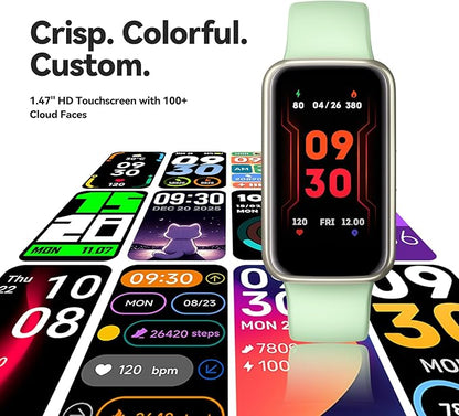 Enfit Fitness Trackers,Smart Watch with 1.47"Color Screen,100+Sport Modes Fitness Watch with Heart Rate Sleep Monitor, Pedometer Step Counter Watch, 3TAM Waterproof Activity Trackers for Women Men,LGN