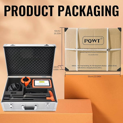 PQWT L2000 Underground Water Leak Detectors for Outdoor Wall Water Pipe Detector Machine Middle Sensor Acoustic Pipeline Leakage Detection Kit Noise Reduction Headphone Smart Touchscreen Carry Case