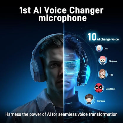 MAONO Wireless Gaming Microphone for PC, Condenser USB Mic with Software AI Voice Change,3-Level Noise Cancellation,Custom RGB, for Streaming Recording Podcast PS5 PS4 Twitch YouTube (DM40 Pro-Black)