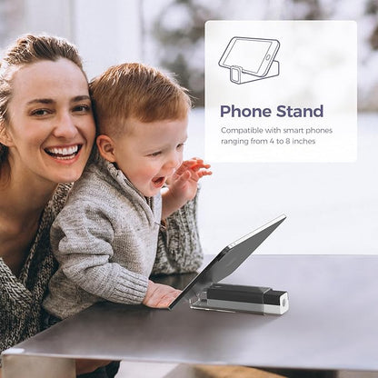 CLICK CLEAN 2Pcs Screen Cleaner, Fingerprint Proof Mist Cleaner Spray, All-in-One Cleaner with Microfiber, Shell and Phone Stand for All Phones, Laptop and Tablet Screens (Black + Grey)
