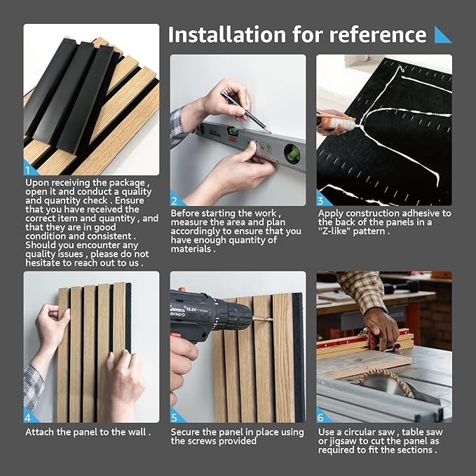 Art3d 4 Pack 47.2 x 23.6in. Wood Slat Acoustic Panels for Wall and Ceiling - 3D Fluted Sound Absorbing Panel with Wood Finish - Dark Walnut