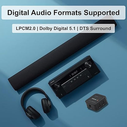 J-Tech Digital 1x3 Optical Audio Splitter, 1 in 3 Out Toslink SPDIF Digital Audio Splitter for TV, Soundbar, Home Theater, Digital Audio 5.1 LPCM2.0, Plug and Play [JTD-SP0103]