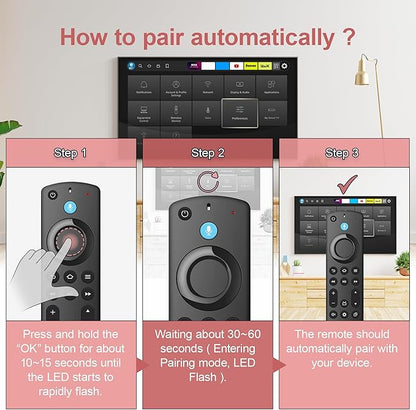 Replacement Remote for All FireSeries,Remote for TV Stick (HD, 4K, 4K Max, Lite),TV Cube,Remote for Hisense,TCL,Insignia,3rd Gen,Omni,QLED Smart TVs with Voice