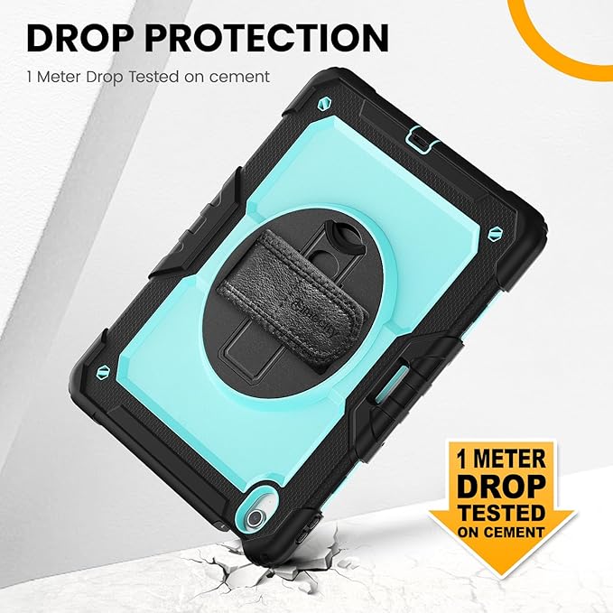 timecity for iPad Air 13 Inch Case M3 2025/ M2 2024, 360° Rotating Stand, Pencil Holder & Wireless Charging, Shockproof with Screen Protector & Shoulder Strap - for Designers & Professionals, Blue