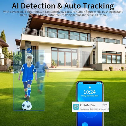 VSTARCAM Dual-Lens Security Cameras Wireless Outdoor, Pan/Tilt 360° View, 2.4GHz WiFi Outside Camera with Color Night Vision, 2-Way Audio, Motion Tracking, Siren, IP66 Weatherproof, Cloud & SD Storage