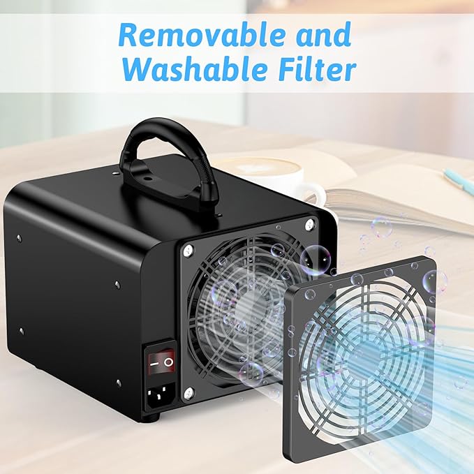 Ozone Generator 168,000mg/h, Commercial Ozone Machine Odor Removal, High Capacity Ozone Machine, Home Ozone Generator for Car, Home, Smoke, Pet, etc (Black) - by TTDMK