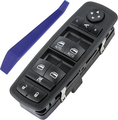 Obaee Driver Side Power Window Switch Compatible with 2012-2015 Dodge Grand Caravan, 2013-2015 Ram 1500 2500, 2015 Ram 3500, 2012-2015 Town & Country, Replaces 68110867AB, 68110867AA, 3+9 Pins
