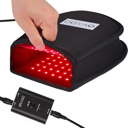 DGQY Red Light Therapy for Hans Pain Relief with 660NM & 880NM Infrared Glove Pule Mode LED Therapy Device for Wrist Double Side Pad for Fingers Joints Relief
