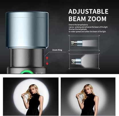 PHOTOOLEX 4 Colors Photography Flashlight with 20 Magnetic Pattern Gobos, 8400mAh Portable Spotlight, 10W LED Studio Light for Photo, Content Creation Accessories