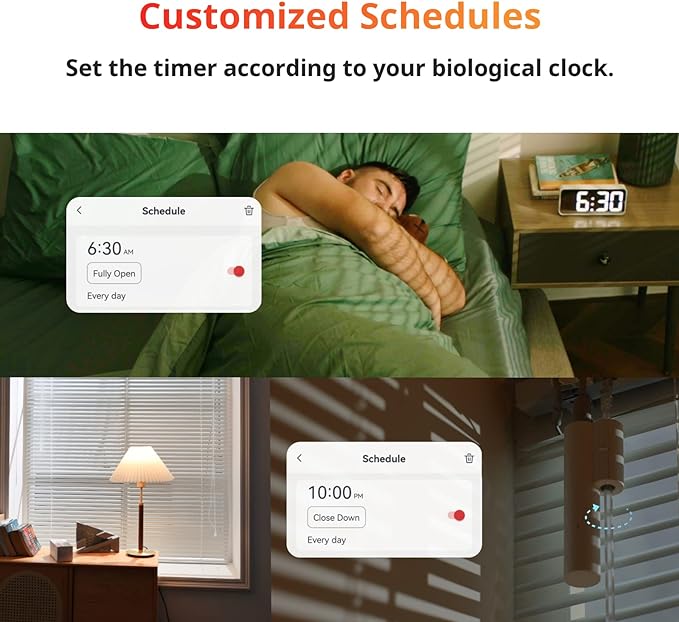 SwitchBot Smart Electric Motorized Blinds Kit - 3Pack with 2.4G WiFi Remote Control, Solar Powered, Compatible with Alexa, Google Home and Siri, Light Sensing Control, Unlimited Group Control