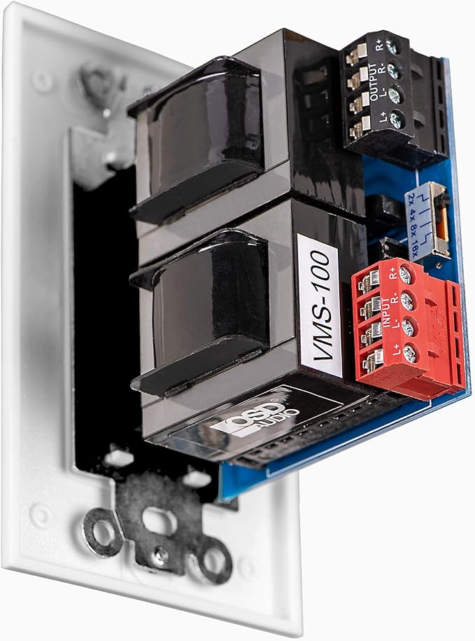 OSD Audio 100W in Wall Volume Control Impedance Matching for Home Speakers, Slider White VMS100