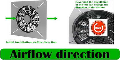 MEOZRI Basement Attic Crawlspace Ventilation Fan Window Exhaust Fan Ultra-Thin Design Reversible Airflow (Large-740CFM-16.9 * 12.9 Inch)