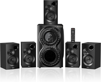 Bobtot Home Theater Sound System 5.1 Surround Sound Systems - 1400 Watts Peak Power 12" Subwoofer Strong Bass 5.1 Wired Home Audio Stereo Sound with Bluetooth ARC Optical Input for TV
