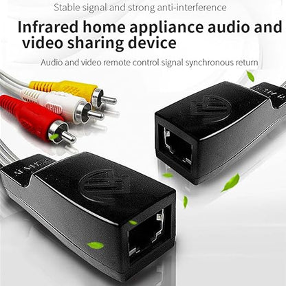 SZBJ IR Infrared Home Appliance Audio andvideo Sharing Device Component Video and Audio Extender Over Cat5/6/7 Ethernet Cable NU101