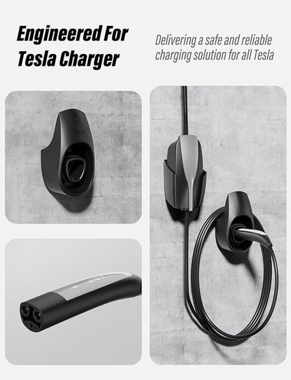 BMZX for Tesla Charger Holder Charging Cable Organizer with Charger Slot for Tesla Motors Wall Mount Connector Bracket Adapter Fit for Model 3/Y/S/X