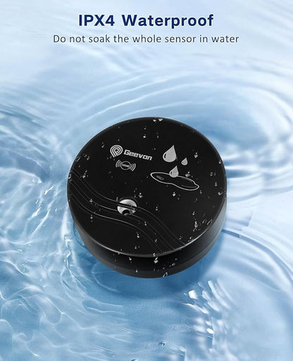 Geevon 4 Pack Water Leak Detectors, 100dB Water Sensor Alarms Flood Detector for Basements, Bathrooms, Laundry Rooms, Kitchens, Garages, and Attics, Water Alarms Battery-Operated (Battery Included)
