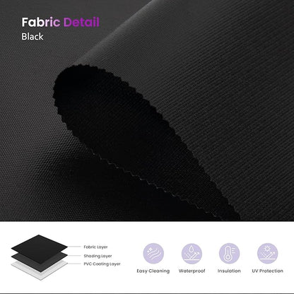 Astomi Motorized Roller Shades for Windows, Blackout Automatic Blinds, Smart Blinds, Voice Control, Work with Alexa, Google, Custom Size,Vinyl-Classic Black