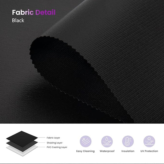 Astomi Motorized Roller Shades for Windows, Blackout Automatic Blinds, Smart Blinds, Voice Control, Work with Alexa, Google, Custom Size,Vinyl-Classic Black