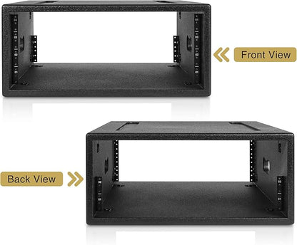 Sound Town 4U PA/DJ Rack/Road Case with 4-Space, Industry-Grade 0.7" (18mm) Plywood with Polyurea Coating, 19.7" Rackable Depth - Pro Tour Grade (STRCP-4U)