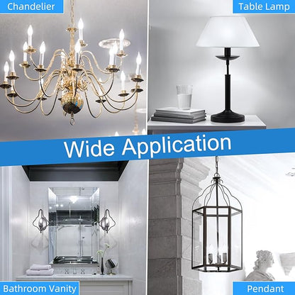 GvvooHome Candelabra Light Bulbs 40 watt Equivalent, Chandelier Light Bulbs Dimmable E12 LED Bulb, B10 Candle Light Bulb 5000K Daylight, 90+CRI, 400LM, Clear Glass, 24 Pack
