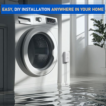 BSEED WiFi Water Leak Detector, Smart Water Sensor with Cable, 85dB Audio/App/SMS/Email Alarm, Rapid Leak Detection for Home, Kitchen, Bathroom, Basement, IP65 Waterproof, No Hub Required,1 Pack