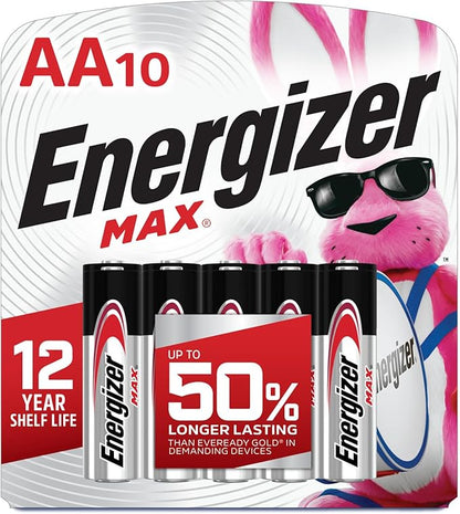Energizer AA Batteries, MAX Double AA Battery Alkaline, 10 Count