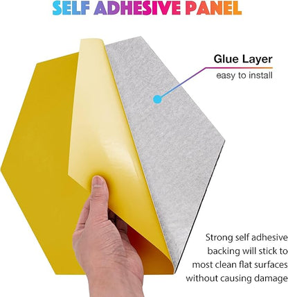 Acoustic Panels 18 Pack Soundproof Wall Panels, 14" X 12" X 0.4" Sound Proof Panles, High-Density Wall Decoration Sound Absorbing Panel, Hexagon Wall Panel for Home Office with Self-Adhesive (White)