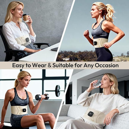 RoundT2 Ab Stimulator Muscle Toner - Heating & Massage Functions, Fat Burning & Abdominal Toning Device, Unisex Portable Home Fitness Equipment