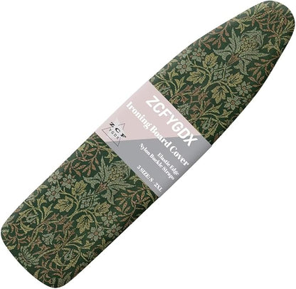 ZCFYGDX Breathable Ironing Board Cover Decor, Resist Scorching & Staining, 14x45 Wear & Soil Resistant Covers, Elastic Edges,3 Fasteners,Anti-Scorch Polyester Fabrics William Morris Prints