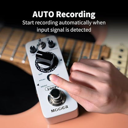 MOOER Micro Looper II Guitar Loop Pedal With 480 Minutes Recording, AUTO REC Function, 3 Saving Banks and 16 Slots Per Bank