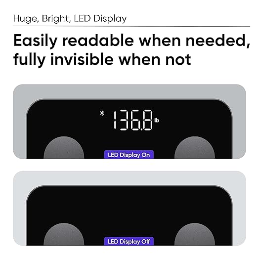 Wyze Smart Scale for Body Weight and Fat, Digital Bathroom Scale, Weighing Machine for People's Muscle BMI, Bluetooth Electronic Body Composition Monitor, 400lb