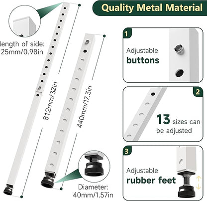 WooFog Window Security Bars Adjustable, Window Bars Security Inside Vertical, Heavy Window Ac Lock Bar with Rubber Feet for Up and Down Windows, 17-32 inch Double Hung Window Stopper -2 PCS Patented