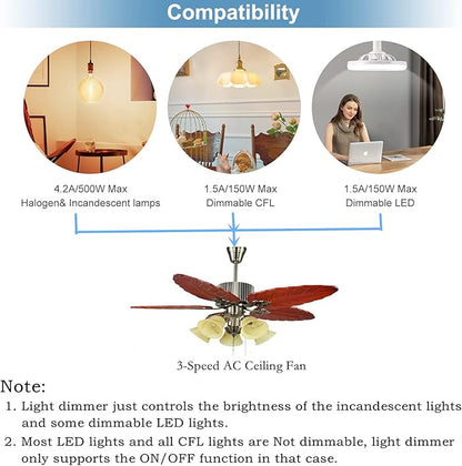 Hampton Bay Ceiling Fan Remote UC7078T with Up and Down Light Replacement UC7078T CHQ7078T Fan-HD HD5 HD6 L3H2010FANHD L3H2014FANHD (Remote Only)