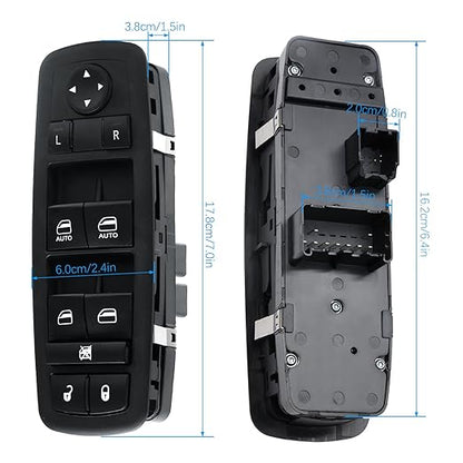 WUANGKI Power Window Master Control Switch | Front Driver Side | 9+3 Pins | Compatible with 2010-2012 Dodge Ram 1500 2500 3500 | OE# 4602863AB | Window Buttons