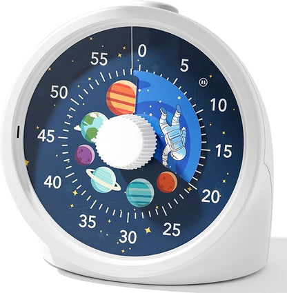BellMan Visual Timer with Pause Button, 60 Minute Countdown Mercury Timer for Kids and Adults with Silent Operation, Study and Meetings Time Management Tool, Design for Home, Office and Gift,Astronaut