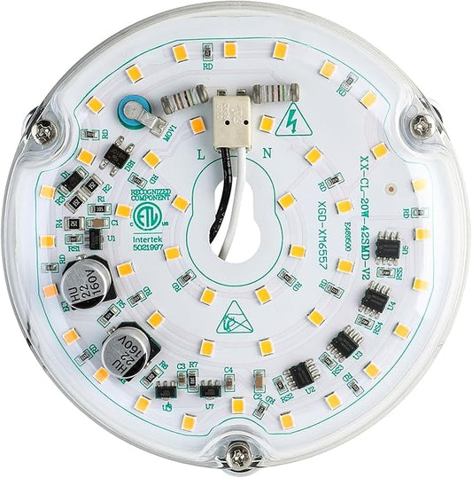 HAOLEDI 2 Pack 4'' 20W LED Ceiling Fan Light Retrofit Kit, Ceiling Light Replacement, LED Flush Mount Ceiling Light, Warm White 3000K 2400LM, 120V, ETL Listed CRI90 (2-Pack Warm White 3000K)