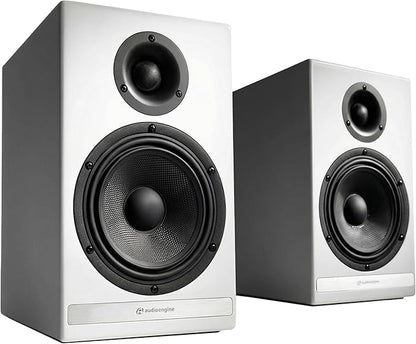 Audioengine HDP6 Passive Speakers Bookshelf Speakers Pair | Home Stereo High-Powered 2-Way Desktop Speakers | AV Receiver or Integrated Amplifier Required (White)