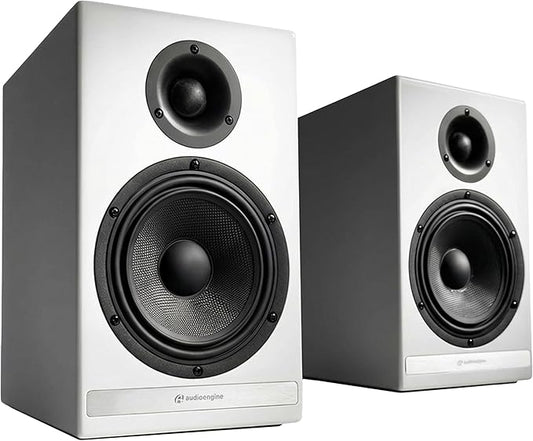 Audioengine HDP6 Passive Speakers Bookshelf Speakers Pair | Home Stereo High-Powered 2-Way Desktop Speakers | AV Receiver or Integrated Amplifier Required (White)