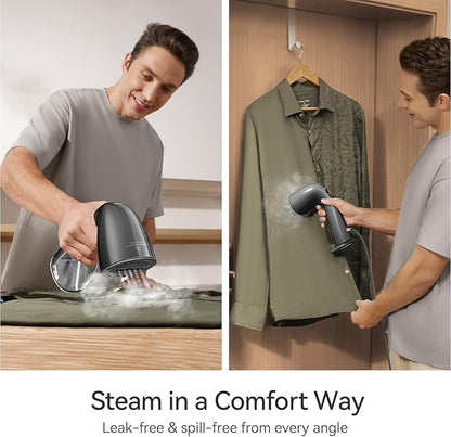 HiLIFE Steamer for Clothes, 1100W Clothes Steamer with Large 300ml Tank, Handheld Clothing Steamer, Fabric Wrinkle Remover, Portable & Compact Travel Size Garment Steamer ONLY FOR 120V (Grey)