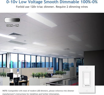 CycevSun 8 Pack 1x4 LED Flat Panel Light Drop Ceiling, 0-10V Dimmable 3000K-4000K-5000K Selectable & 20W-30W-40W Options, 4400LM, ETL