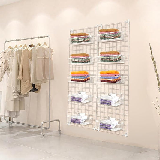 7RiversART Grid Wall Commercial Grade Gridwall Panels – Heavy Duty Grid Panel for Any Retail Display Wall Grid 2' Width x 6' Height, White (Pack of 1) Easily Portable