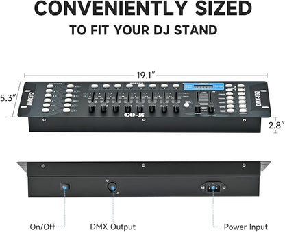CO-Z 192 DMX 512 Stage DJ Light Controller Lighting Mixer Board Console for Light Shows, Party Disco Pub Night Club DJs KTV Bars and Moving Heads