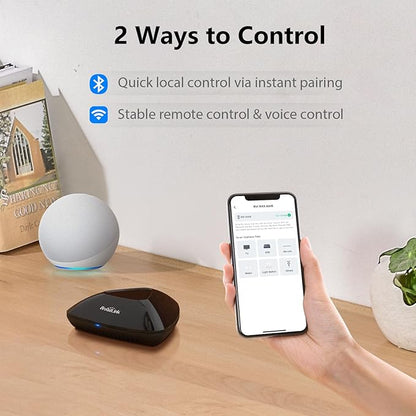 Broadlink RM MAX Smart Home Hub, Wi-Fi & BLE Universal Remote for IR/RF Devices, Compatible with Alexa & Google Home, Easy Setup, RF Hub for TV, AC, Blinds