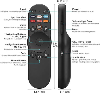 Replacement for VIZIO-Smart-TV-Remote - XRT270 Voice Control Universal for VIZIO SmartCast D/P/M/V-Series FHD 4K Quantum Pro TVs