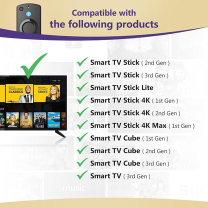 Voice Remote for FireStick(2nd/3rd Gen,Lite,HD),TV Stick 4K/Max(1st/2nd Gen),TV Cube, TV Remote for 3rd Gen,Insignia Smart TVs