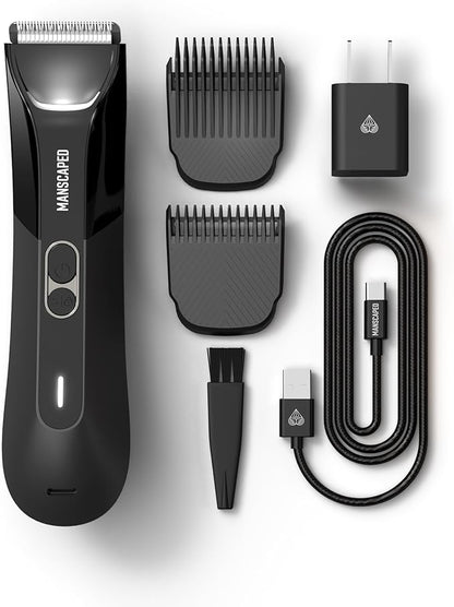 MANSCAPED® The Lawn Mower® 4.0 PRO - Groin & Body Hair Trimmer, Updated SkinSafe® Trimmer Blade, Waterproof Wet/Dry Groomer, USB-C & Wireless Charging Compatible, Men’s Ball Shaver with Travel Lock