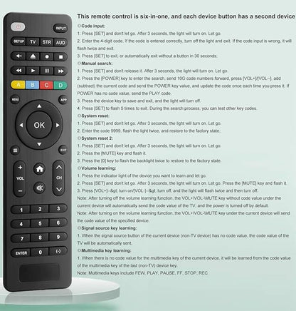 Universal TV Remote Control Compatible with Samsung, LG, Vizio, Sony, Hisense, TCL, Insignia, Toshib, Philips, Sharp and More Brand (NOT Compatible with Rok-Streaming Sticks/Sound Bar, TVs Sticks)