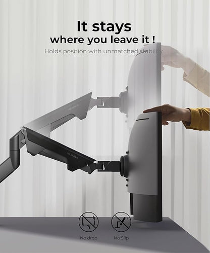 Modernsolid Heavy Duty Ultrawide Monitor Arm with RGB Lighting & USB Charging, Fits 34 to 49 inch Curved Screens, Supports 14 to 38 lbs, Adjustable Desk Mount, Gaming Setup, Black